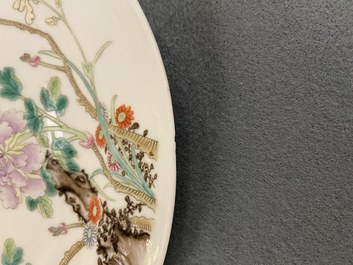 Een Chinees famille rose bord, Guangxu merk en periode
